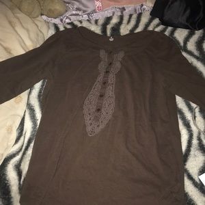 aesthetic brown and purple long sleve shirt button up
